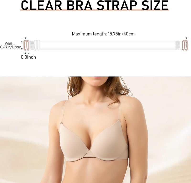 iMucci Clear Bra Straps 5Pairs Adjustable Clear Strap Invisible Bra Straps Non-Slip Shoulder Strap - Image 5